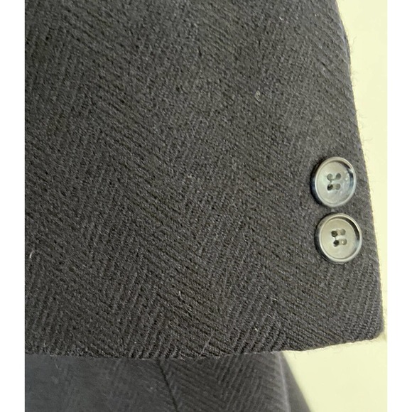 VTG Pierre Cardin Couture Mens Long Wool Top Dress Coat Overcoat Navy Blue - Picture 6 of 12